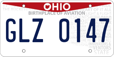 OH license plate GLZ0147