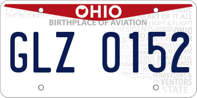 OH license plate GLZ0152
