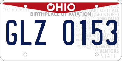 OH license plate GLZ0153