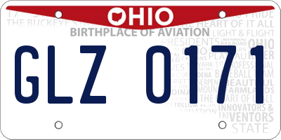 OH license plate GLZ0171