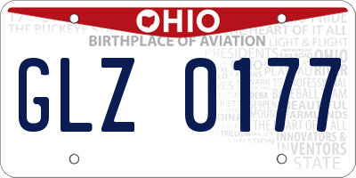 OH license plate GLZ0177