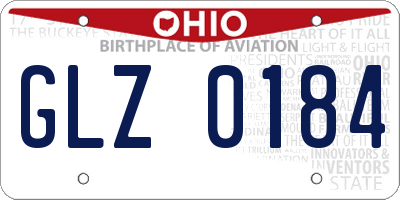 OH license plate GLZ0184