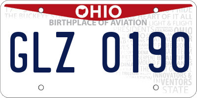 OH license plate GLZ0190