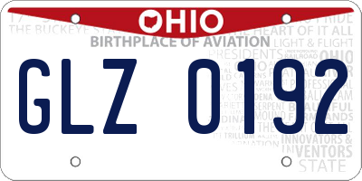 OH license plate GLZ0192