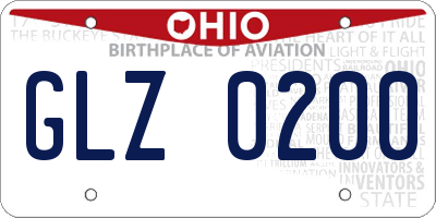 OH license plate GLZ0200