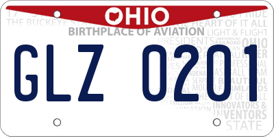 OH license plate GLZ0201