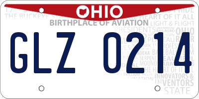 OH license plate GLZ0214