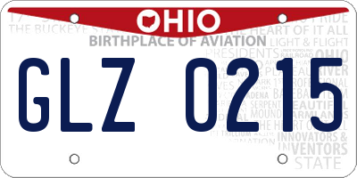 OH license plate GLZ0215