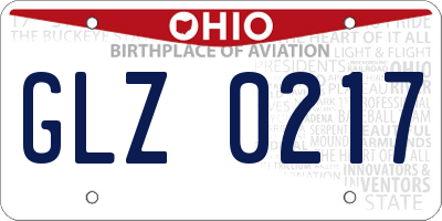 OH license plate GLZ0217