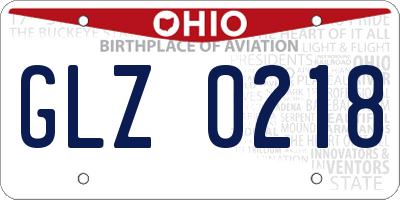 OH license plate GLZ0218