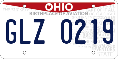 OH license plate GLZ0219