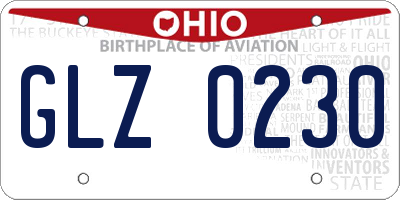 OH license plate GLZ0230