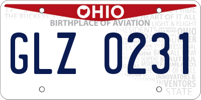 OH license plate GLZ0231