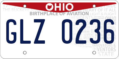 OH license plate GLZ0236