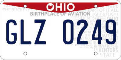 OH license plate GLZ0249