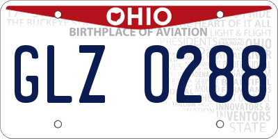 OH license plate GLZ0288