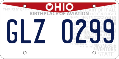 OH license plate GLZ0299