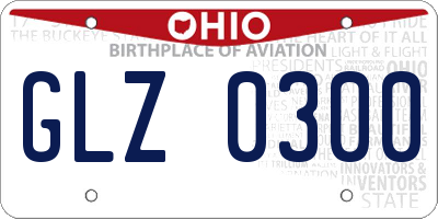 OH license plate GLZ0300