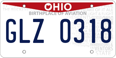 OH license plate GLZ0318
