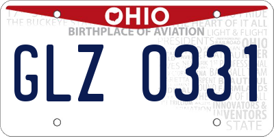 OH license plate GLZ0331