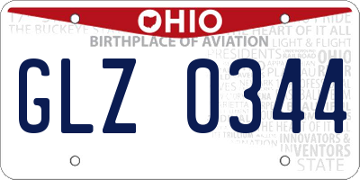 OH license plate GLZ0344