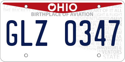 OH license plate GLZ0347