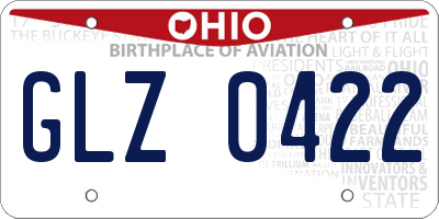 OH license plate GLZ0422