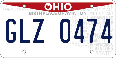 OH license plate GLZ0474