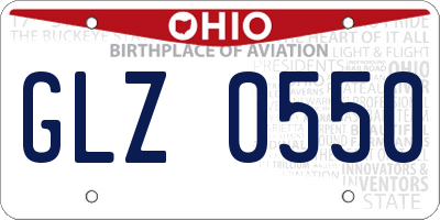 OH license plate GLZ0550