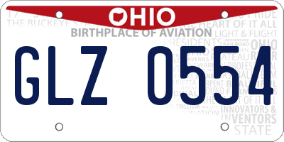 OH license plate GLZ0554