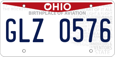 OH license plate GLZ0576