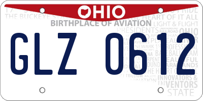 OH license plate GLZ0612