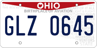 OH license plate GLZ0645