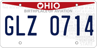 OH license plate GLZ0714