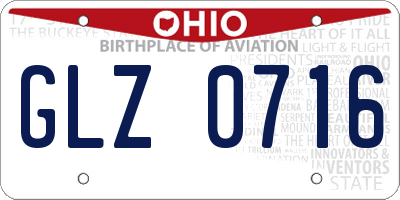 OH license plate GLZ0716