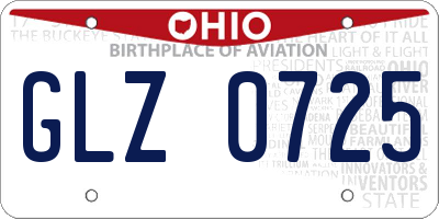 OH license plate GLZ0725