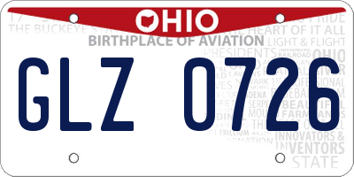 OH license plate GLZ0726