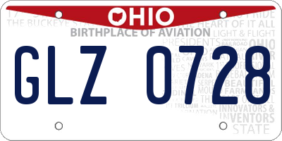 OH license plate GLZ0728
