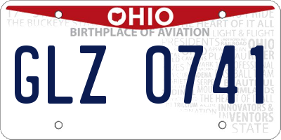 OH license plate GLZ0741