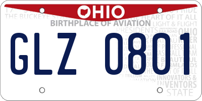 OH license plate GLZ0801