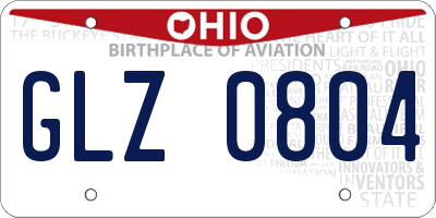 OH license plate GLZ0804