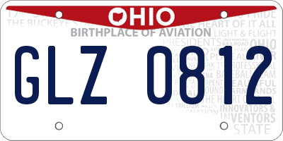 OH license plate GLZ0812
