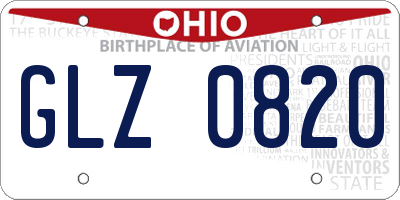 OH license plate GLZ0820