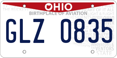 OH license plate GLZ0835