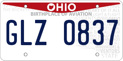 OH license plate GLZ0837