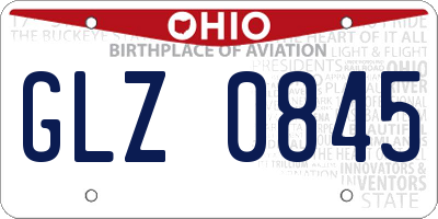 OH license plate GLZ0845
