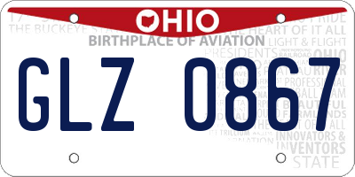 OH license plate GLZ0867