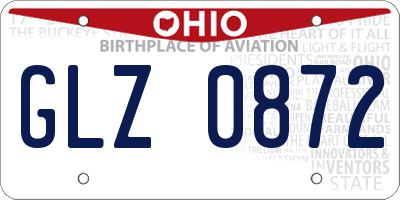 OH license plate GLZ0872