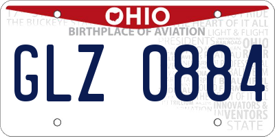 OH license plate GLZ0884