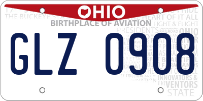 OH license plate GLZ0908
